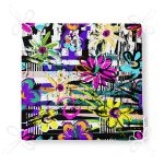 Siyah Beyaz Temalı Çiçek Motifli Fermuarlı Sandalye Minderi Realhomes