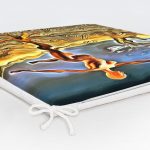 Altın Varaklı Ağaç Kadın Motifli Dekoratif Fermuarlı Sandalye Minderi Realhomes