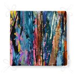 Mavi Ağırlıklı Suluboya Desenli Modern Fermuarlı Sandalye Minderi Realhomes