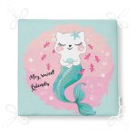 My Sweet Friends Deniz Kızlı Kedi Özel Tasarımlı Fermuarlı Sandalye Minderi Realhomes