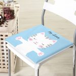 Mavi Zeminde My Love Yazılı Sevimli Kedicik Desenli Dekoratif Fermuarlı Sandalye Minderi Realhomes