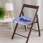 Karolina Mavisi Zeminli Sonsuz Kelebek Desenli Modern Fermuarlı Sandalye Minderi Realhomes