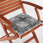 Siyah Beyaz Damalı Dekoratif Fermuarlı Sandalye Minderi Realhomes