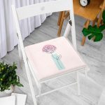 Pembe Zeminde Gül Motifli Bohemian Dekoratif Fermuarlı Sandalye Minderi Realhomes