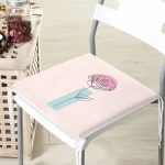 Pembe Zeminde Gül Motifli Bohemian Dekoratif Fermuarlı Sandalye Minderi Realhomes