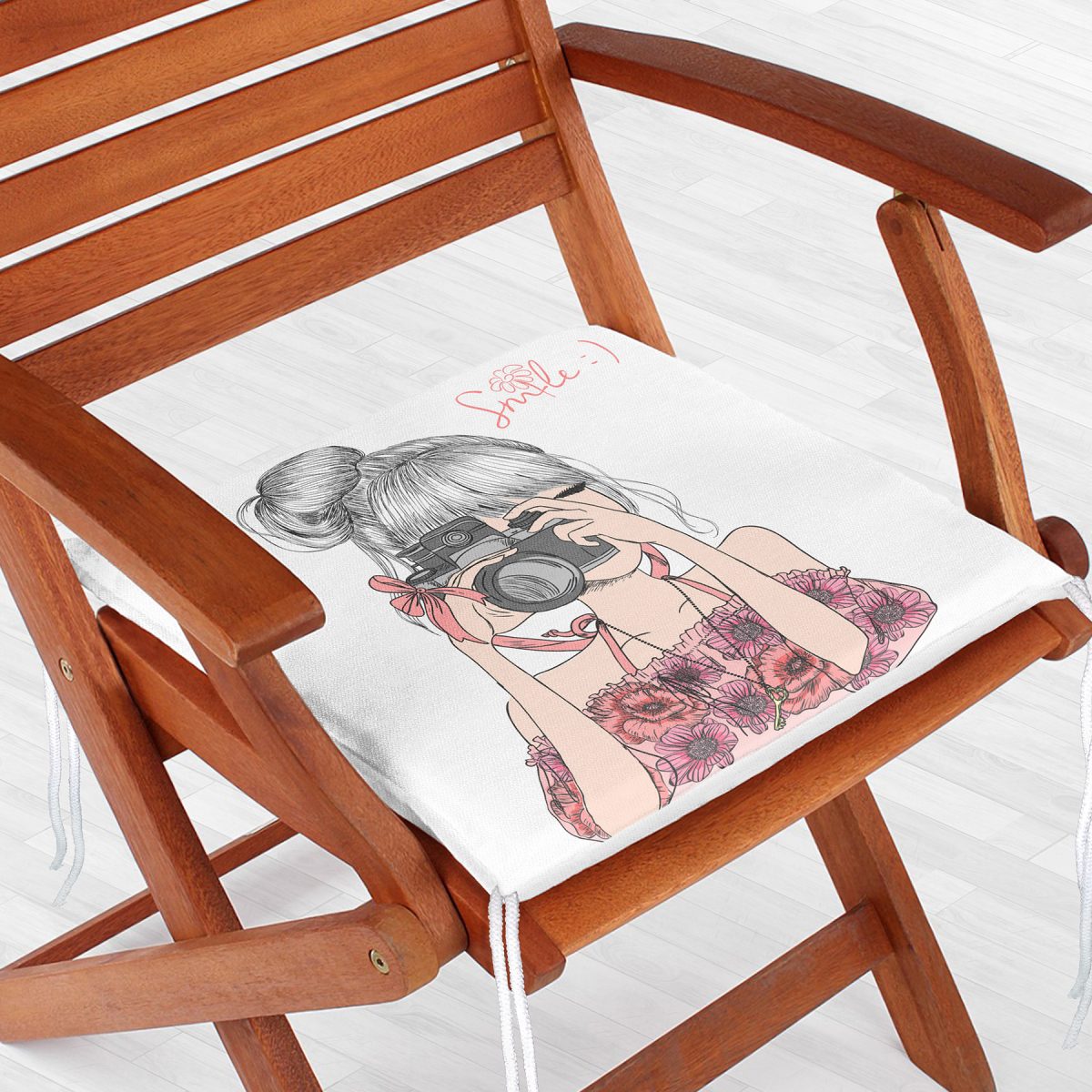 ashion Girl Dekorati Kare Sandalye Minderi 40x40cm ermuarlı Realhomes