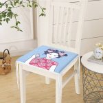 İnci Kolyeli Japon Kadın Dijital Baskılı Modern Fermuarlı Sandalye Minderi Realhomes