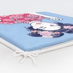 İnci Kolyeli Japon Kadın Dijital Baskılı Modern Fermuarlı Sandalye Minderi Realhomes