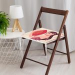 Pembe Yelpazeli Kadın Motifli Fermuarlı Sandalye Minderi Realhomes