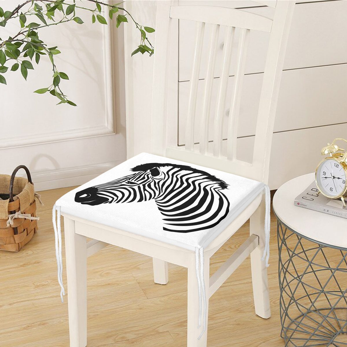 Zebra Desen Dekorati Kare Sandalye Minderi 40x40cm ermuarlı Realhomes