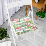 - Flamingo Background. Tropical Flowers Background. Vintage Seamle - Realhomes lamingo Desen Dekorati Kare Sandalye Minderi 40x40cm ermuarlı Realhomes