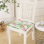 - Flamingo Background. Tropical Flowers Background. Vintage Seamle - Realhomes lamingo Desen Dekorati Kare Sandalye Minderi 40x40cm ermuarlı Realhomes