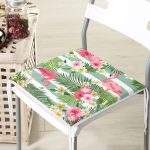 - Flamingo Background. Tropical Flowers Background. Vintage Seamle - Realhomes lamingo Desen Dekorati Kare Sandalye Minderi 40x40cm ermuarlı Realhomes