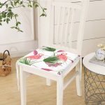 - Print - Realhomes  lamingo Desen Dekorati Kare Sandalye Minderi 40x40cm ermuarlı Realhomes