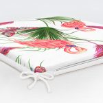 - Print - Realhomes  lamingo Desen Dekorati Kare Sandalye Minderi 40x40cm ermuarlı Realhomes