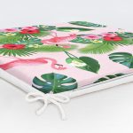 - Печать - Realhomes lamingo Desen Dekorati Kare Sandalye Minderi 40x40cm ermuarlı Realhomes