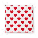 Kalp Desenli Dekorati Kare Sandalye Minderi 40x40cm ermuarlı Realhomes