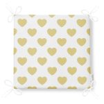 Kalp Desenli Dekorati Kare Sandalye Minderi 40x40cm ermuarlı Realhomes