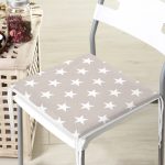 Yıldız Desenli Dekorati Kare Sandalye Minderi 40x40cm Fermuarlı Realhomes