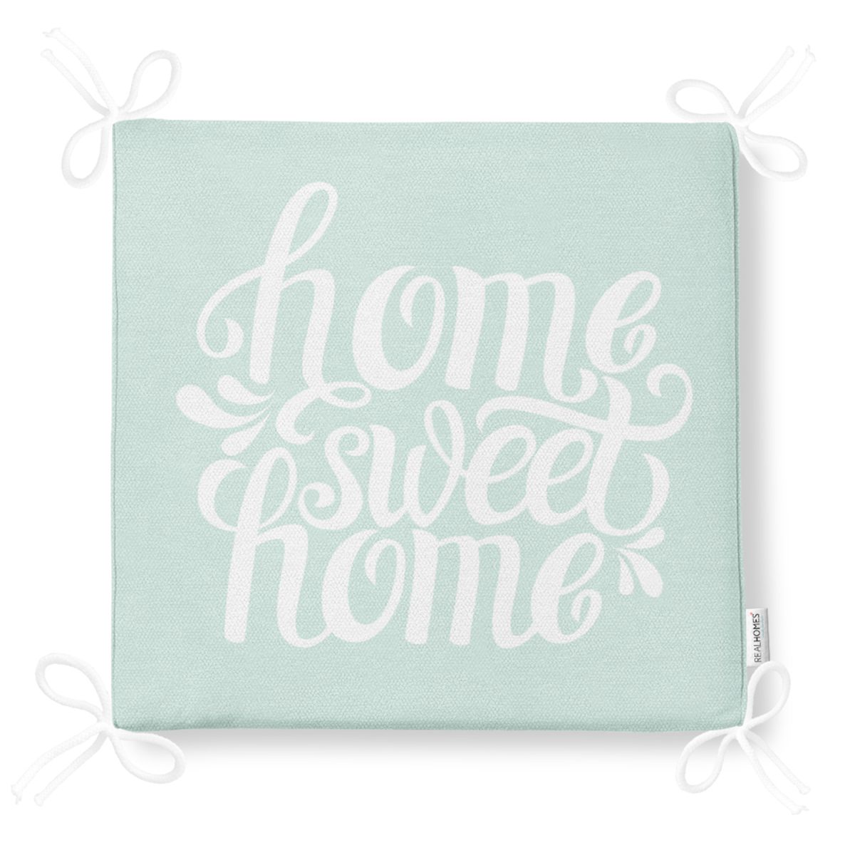 Home Sweet Home Dekorati Kare Sandalye Minderi 40x40cm Fermuarlı Realhomes