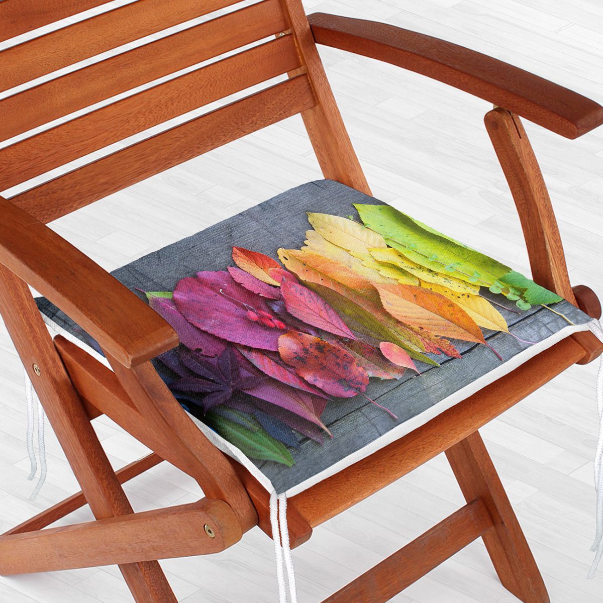 Yaprak Desenli Dekorati Kare Sandalye Minderi 40x40cm ermuarlı Realhomes