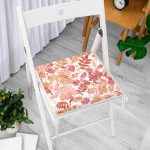 Yaprak Desenli Dekorati Kare Sandalye Minderi 40x40cm ermuarlı Realhomes