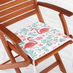 lamingo Desen Dekorati Kare Sandalye Minderi 40x40cm Fermuarlı Realhomes