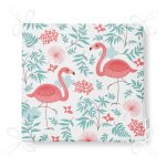 lamingo Desen Dekorati Kare Sandalye Minderi 40x40cm Fermuarlı Realhomes