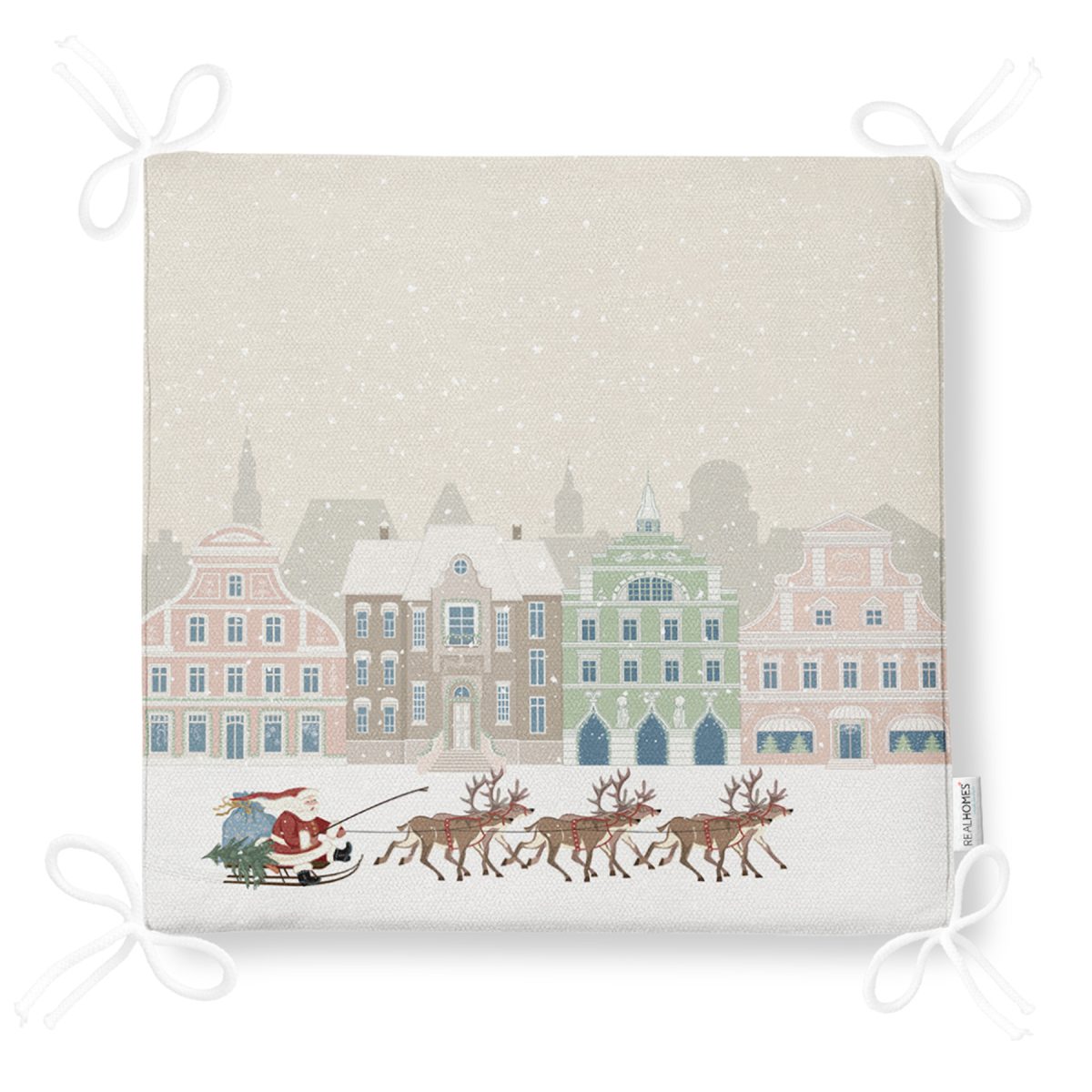 Merry Christmass Dekorati Kare Sandalye Minderi 40x40cm ermuarl Realhomes