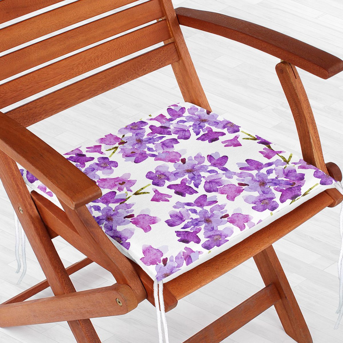 Çiçek Desenli Dekorati Kare Sandalye Minderi 40x40cm ermuarlı Realhomes
