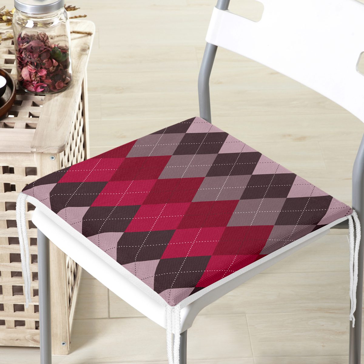 RealhomesDekorati Kare Sandalye Minderi 40x40cm Fermuarlı Realhomes