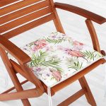 lamingo Desen Dekorati Kare Sandalye Minderi 40x40cm ermuarlı Realhomes