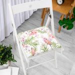 lamingo Desen Dekorati Kare Sandalye Minderi 40x40cm ermuarlı Realhomes