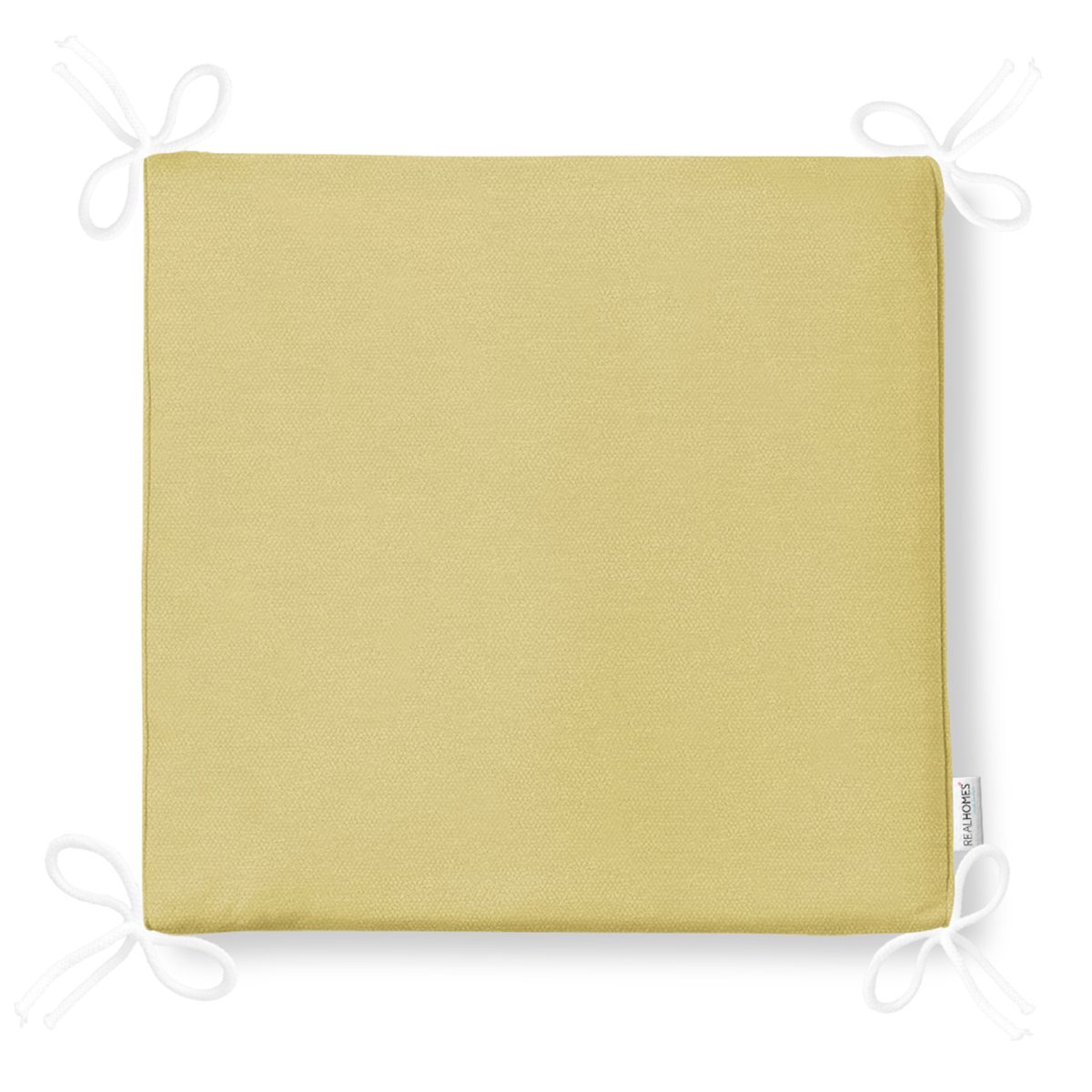 Hardal Renkli Dekorati Kare Sandalye Minderi 40x40cm ermuarlı Realhomes