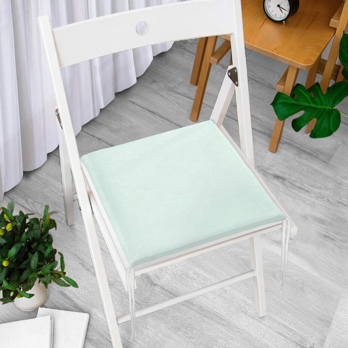 Mint Yeşili Dekorati Kare Sandalye Minderi 40x40cm Fermuarlı Realhomes