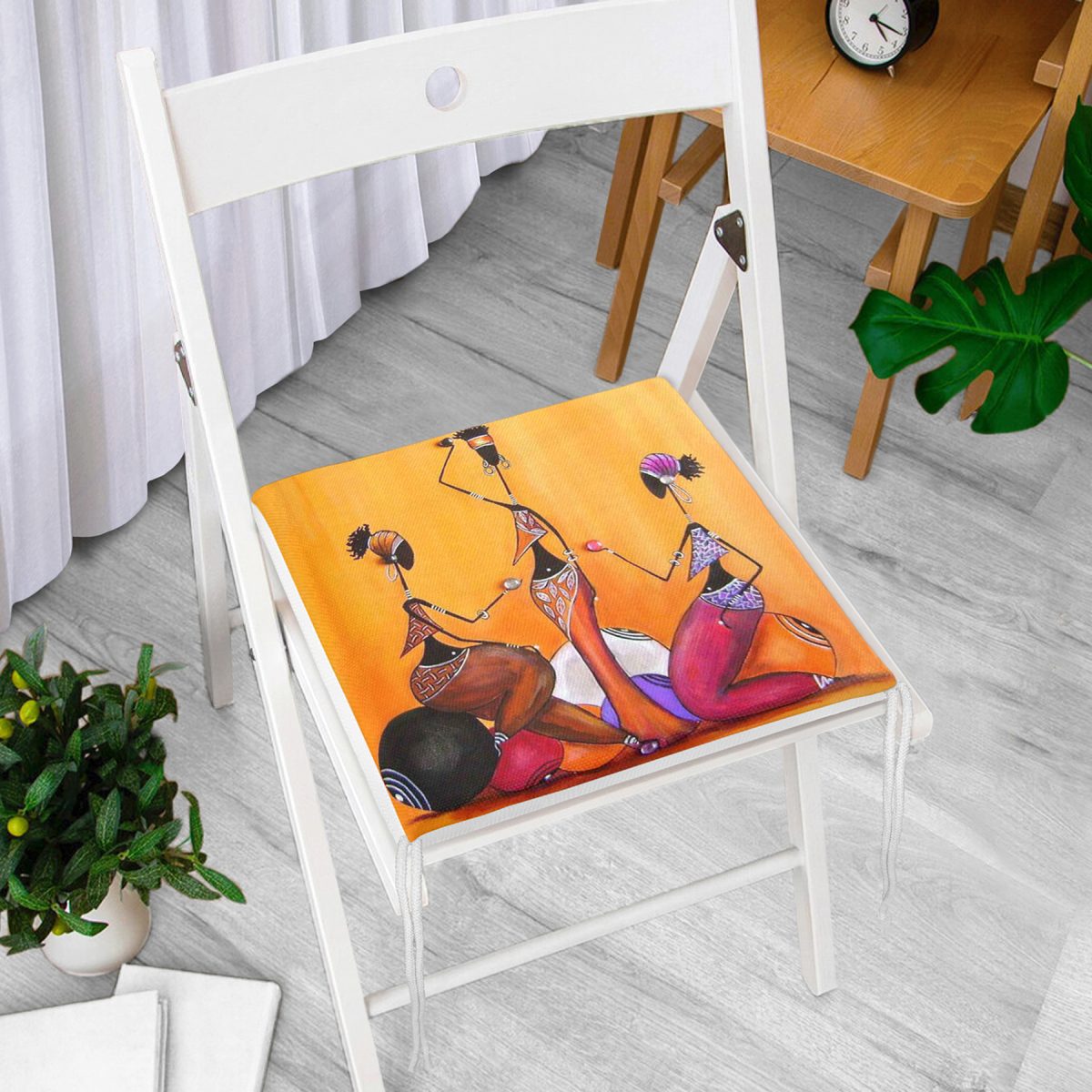 RealHomes Afrika Desenli Fermuarlı Sandalye Minderi Realhomes