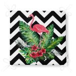 RealHomes Zigzag Flamingo Desenli Fermuarlı Sandalye Minderi Realhomes