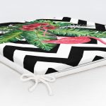 RealHomes Zigzag Flamingo Desenli Fermuarlı Sandalye Minderi Realhomes