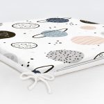 - Печать - Realhomes Gezegen Çizimli Özel Tasarım Dijital Baskılı Modern Fermuarlı Sandalye Minderi Realhomes