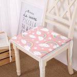 - Print - Realhomes Pembe Zeminde Gökkuşağı Tasarımlı Dijital Baskılı Modern Fermuarlı Sandalye Minderi Realhomes