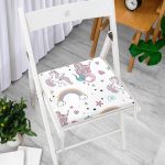 - Печать - Realhomes Unicorn ve Deniz Kızı Tasarımlı Dijital Baskılı Modern Fermuarlı Sandalye Minderi Realhomes