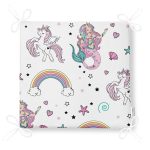 - Печать - Realhomes Unicorn ve Deniz Kızı Tasarımlı Dijital Baskılı Modern Fermuarlı Sandalye Minderi Realhomes