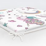 - Печать - Realhomes Unicorn ve Deniz Kızı Tasarımlı Dijital Baskılı Modern Fermuarlı Sandalye Minderi Realhomes