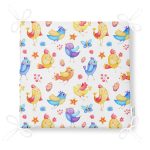 - Frm-1043-Gorsel-4 - Realhomes Mutlu Kuşlar Çizimli Özel Tasarım Dijital Baskılı Modern Fermuarlı Sandalye Minderi Realhomes