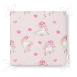 Pembe Zeminde Dişi Unicorn Tasarımlı Dijital Baskılı Modern Fermuarlı Sandalye Minderi Realhomes