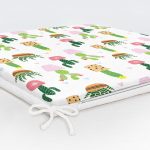 Minik Kaktüs Tasarımlı Dijital Baskılı Modern Fermuarlı Sandalye Minderi Realhomes