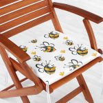 - ship - Realhomes Sevimli Arı Dijital Baskılı Özel Tasarım Modern Fermuarlı Sandalye Minderi Realhomes