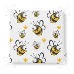 - ship - Realhomes Sevimli Arı Dijital Baskılı Özel Tasarım Modern Fermuarlı Sandalye Minderi Realhomes