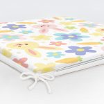 Sevimli Tavşan Ve Havuç Desenli Dijital Baskılı Özel Tasarım Modern Fermuarlı Sandalye Minderi Realhomes