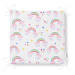 Gökkuşağı Desenli Dijital Baskılı Özel Tasarım Modern Fermuarlı Sandalye Minderi Realhomes